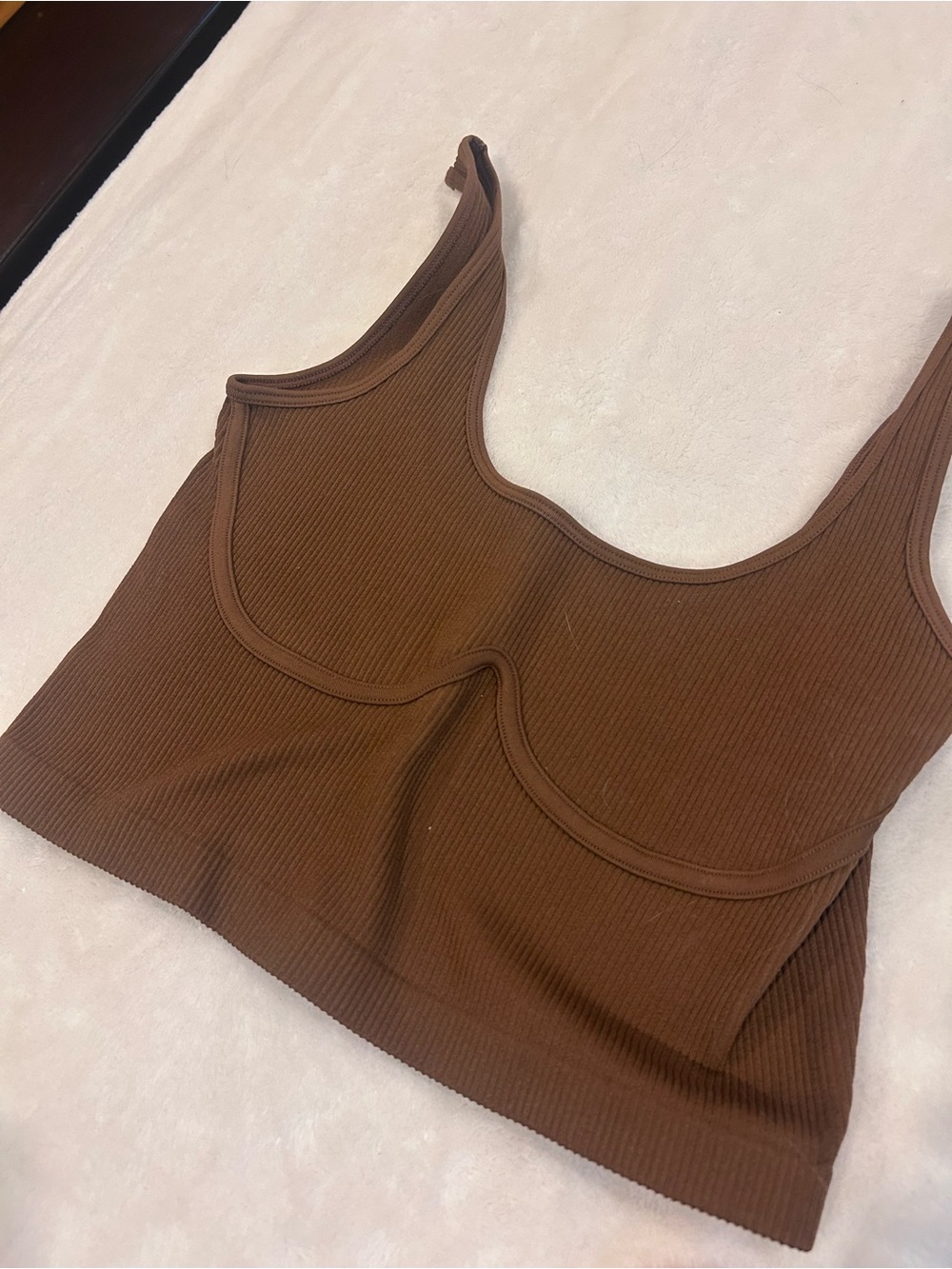 Ribbed Brown Boutique Bralette